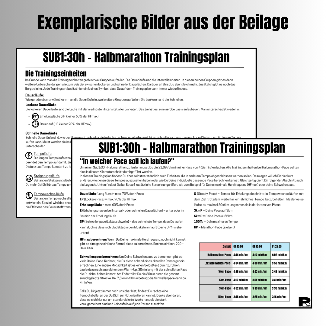 SUB1:30h Halbmarathon - Trainingsplan (16 Wochen)